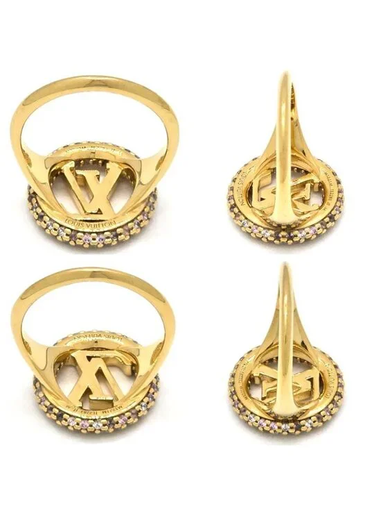 Louis Vuitton M1221 M Louise Tresor Ring Approx 12.5 Signature Strass - Picture 5 of 8